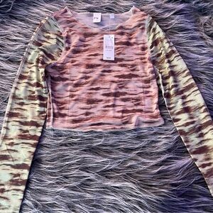 Pacsun NWT Mesh Print Long Sleeve 🤎